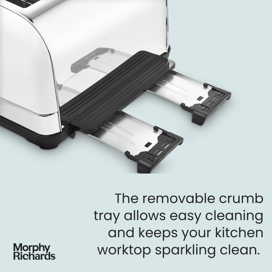 Morphy Richards Venture 4 Slice Toaster - White Stainless Steel