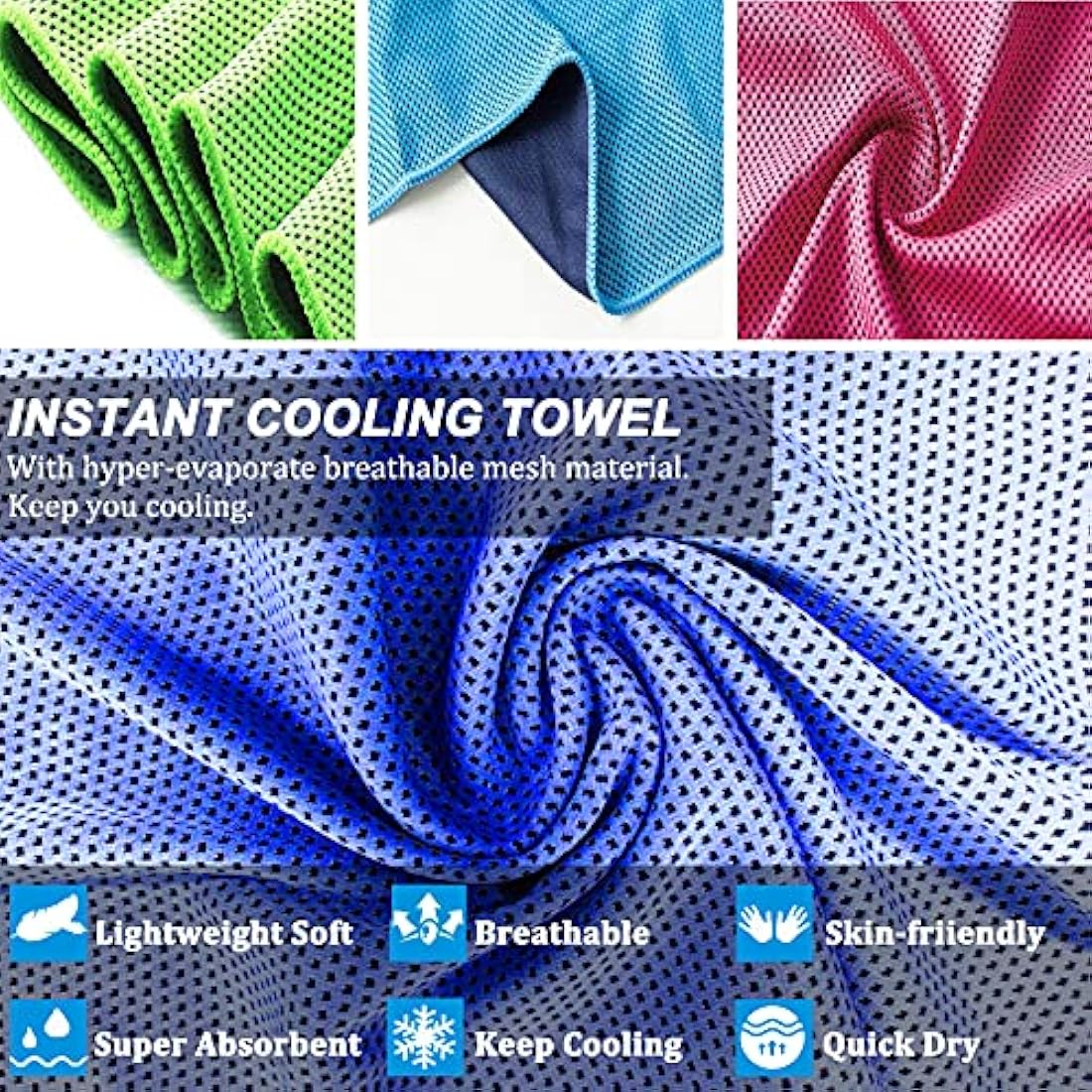 Cooling Towel 8-Pack | 120x30cm Microfiber Ice Towel