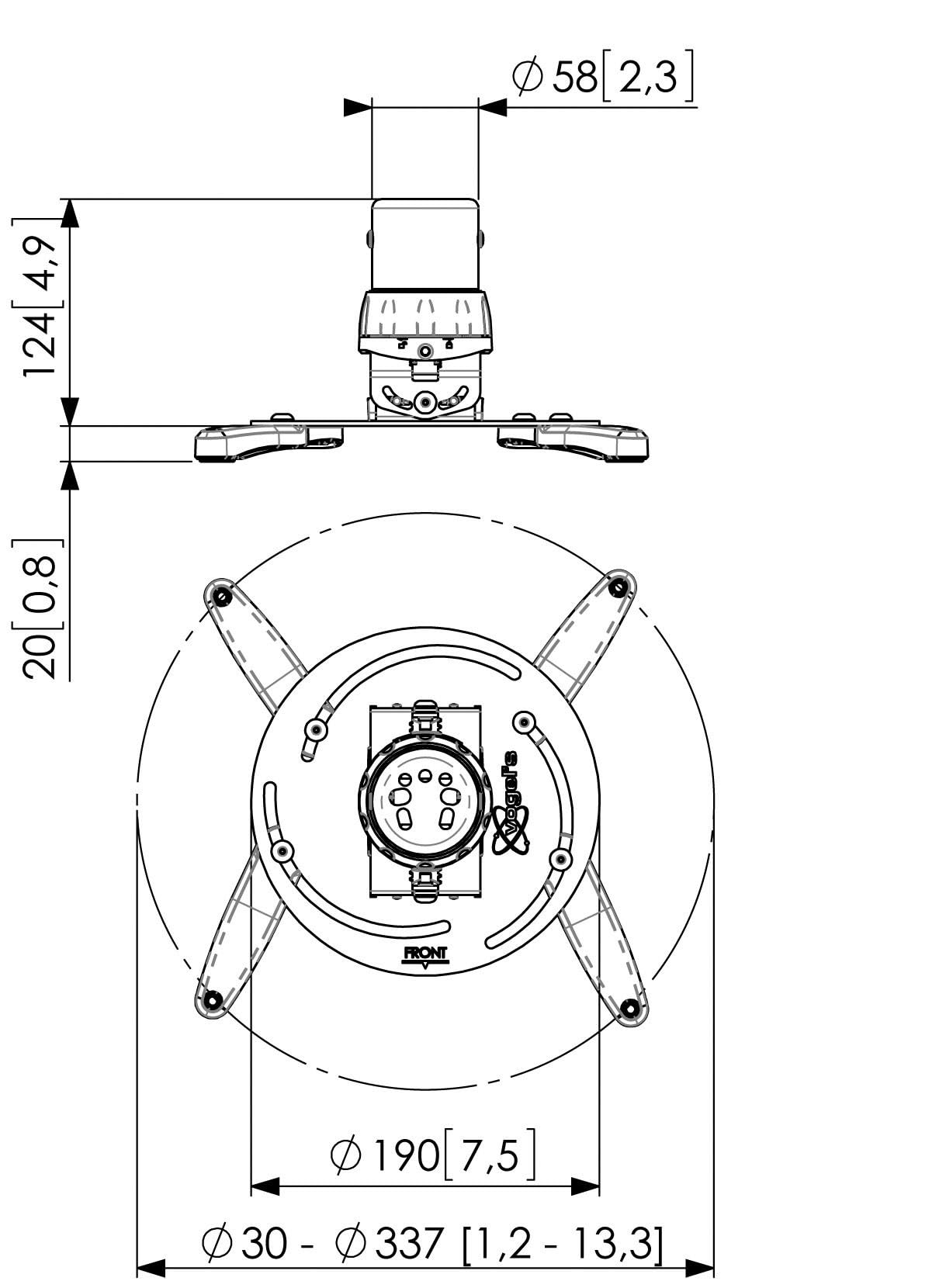 Vogel's PPC 1500 Projector Ceiling Mount | 30-337 mm - White