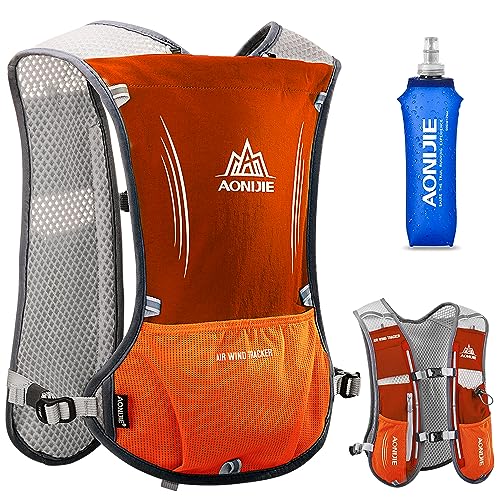HINATAA Running Hydration Vest – 5L Lightweight Hiking Backpack, Orange