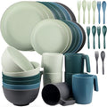 36pc Unbreakable Dinnerware Set – Microwave Safe Camping Plates