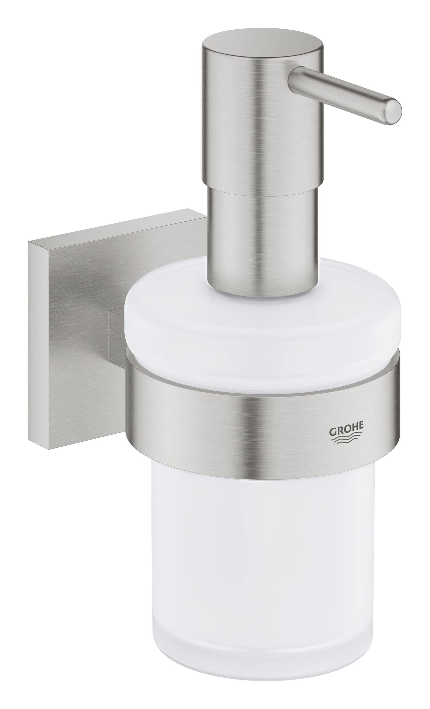 GROHE Start Cube Soap Dispenser | Frosted Glass & Stainless Steel, 160ml