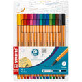 STABILO Point 88 Fineliner Pens | 0.4mm Tip | Assorted Colors - 15 Pack