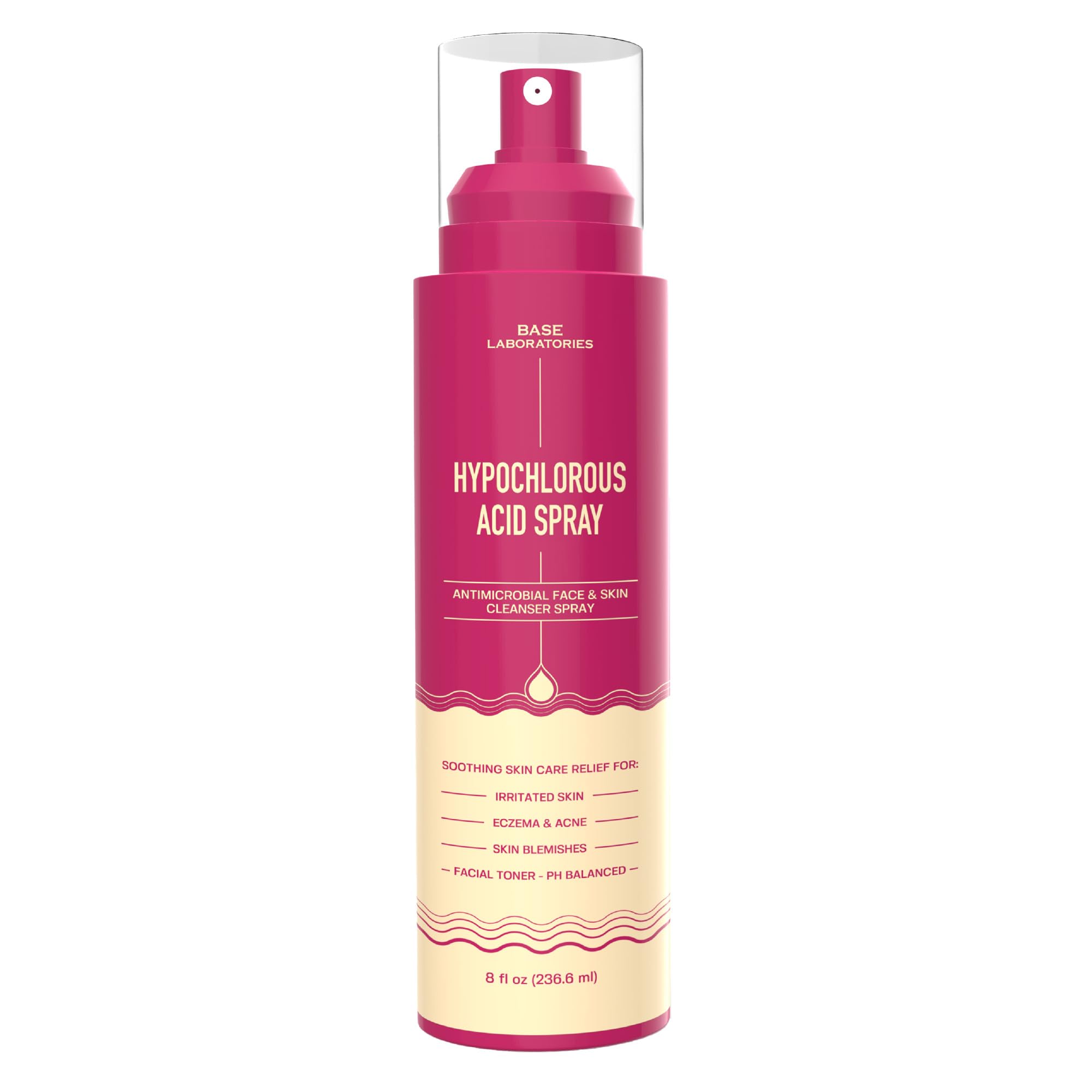 Base Laboratories Hypochlorous Acid Spray for Skin, Acne & Eczema - 240ml