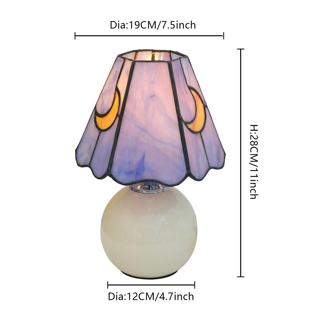 KIPHEPI Mushroom Lamp | Tiffany Style Stained Glass Moon Nightlight