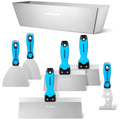 KEZERS 7-Piece Stainless Steel Drywall Tool Kit with Mud Pan