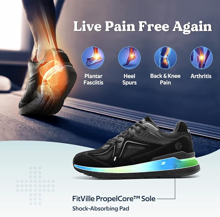 FitVille Men's Extra Wide Suede Running Trainers – Orthopedic Shoes