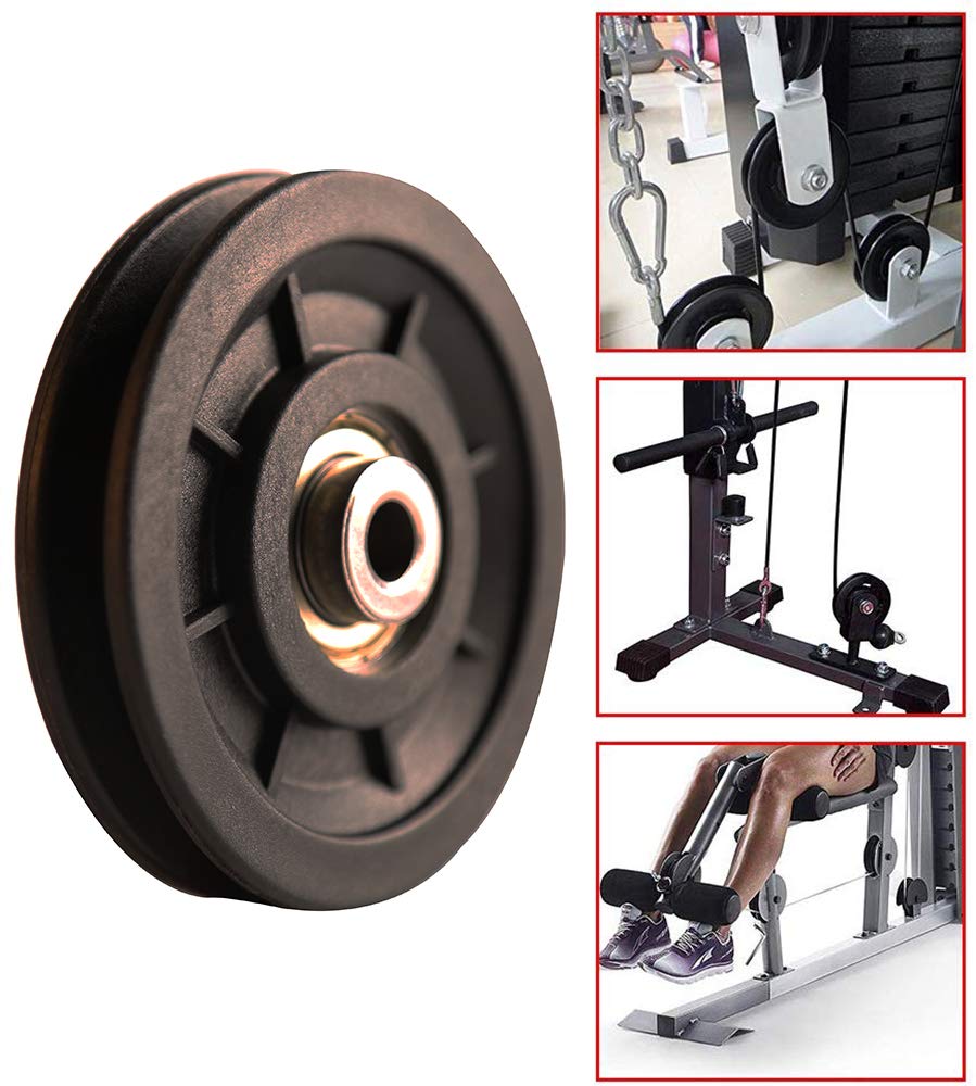 LFJ 90mm Gym Pulley Wheel – 8 Pack Nylon Bearing Cable Machine Parts