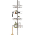 Zenna Home Tension Pole Shower Caddy - 4 Shelves, Rust-Resistant Nickel