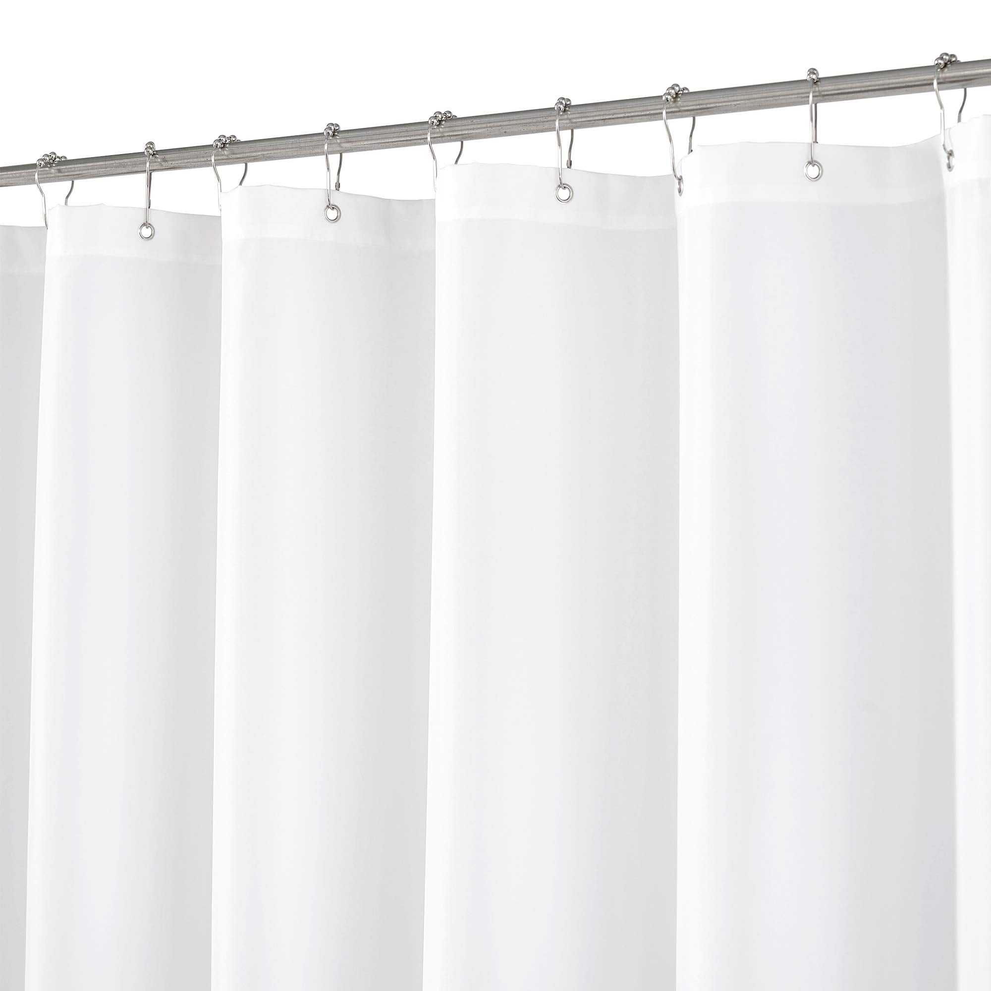 N&Y HOME Extra Long Shower Curtain | 72x108 White Hotel Fabric Liner