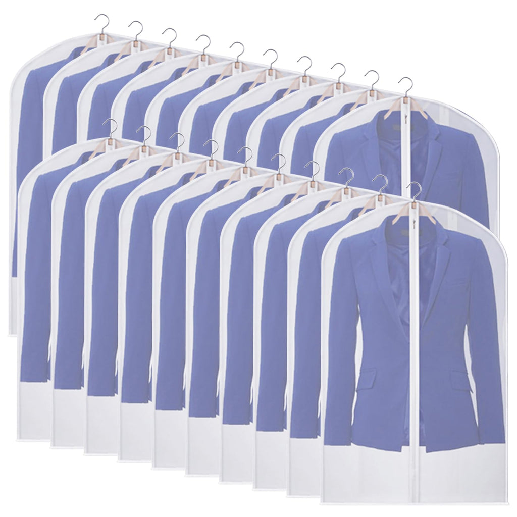 Univivi 20 Pack Garment Bags – Breathable PEVA Suit Covers for Travel