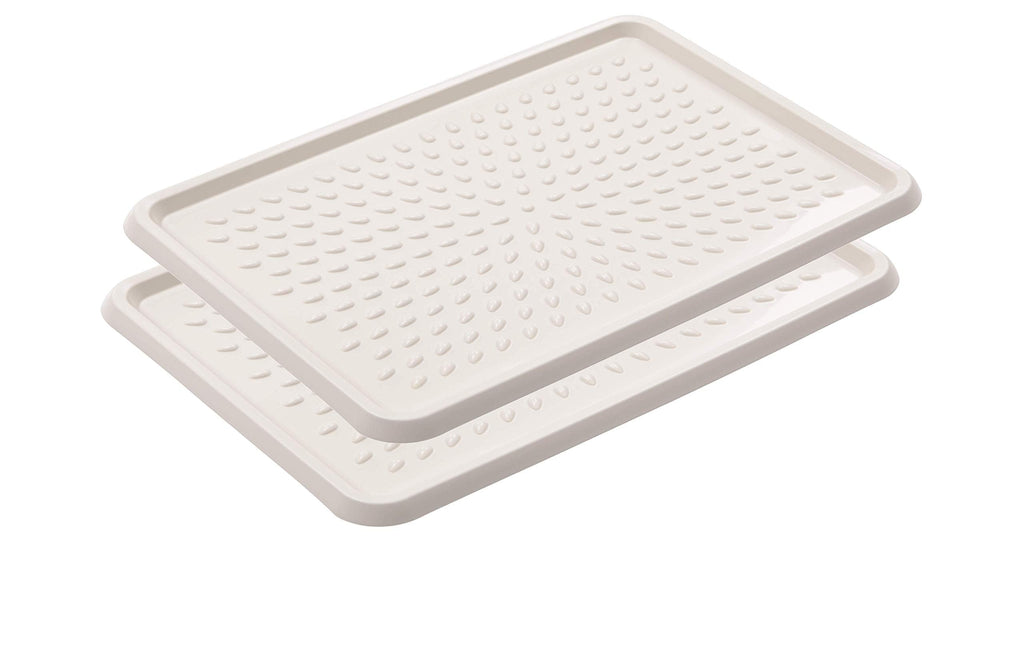 BranQ Home essential BranQ 5901098048408 Plastic Shoe Rack, Polypropylene, Cream, Pack of 2