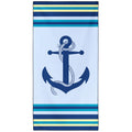 Violetpos Nautical Anchor Beach Towel, Extra Large 180x90 cm 250GSM Microfibre, Sand Free Quick Dry - image 1
