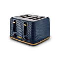 Tower Empire 4-Slice Toaster | 1600W Midnight Blue and Brass