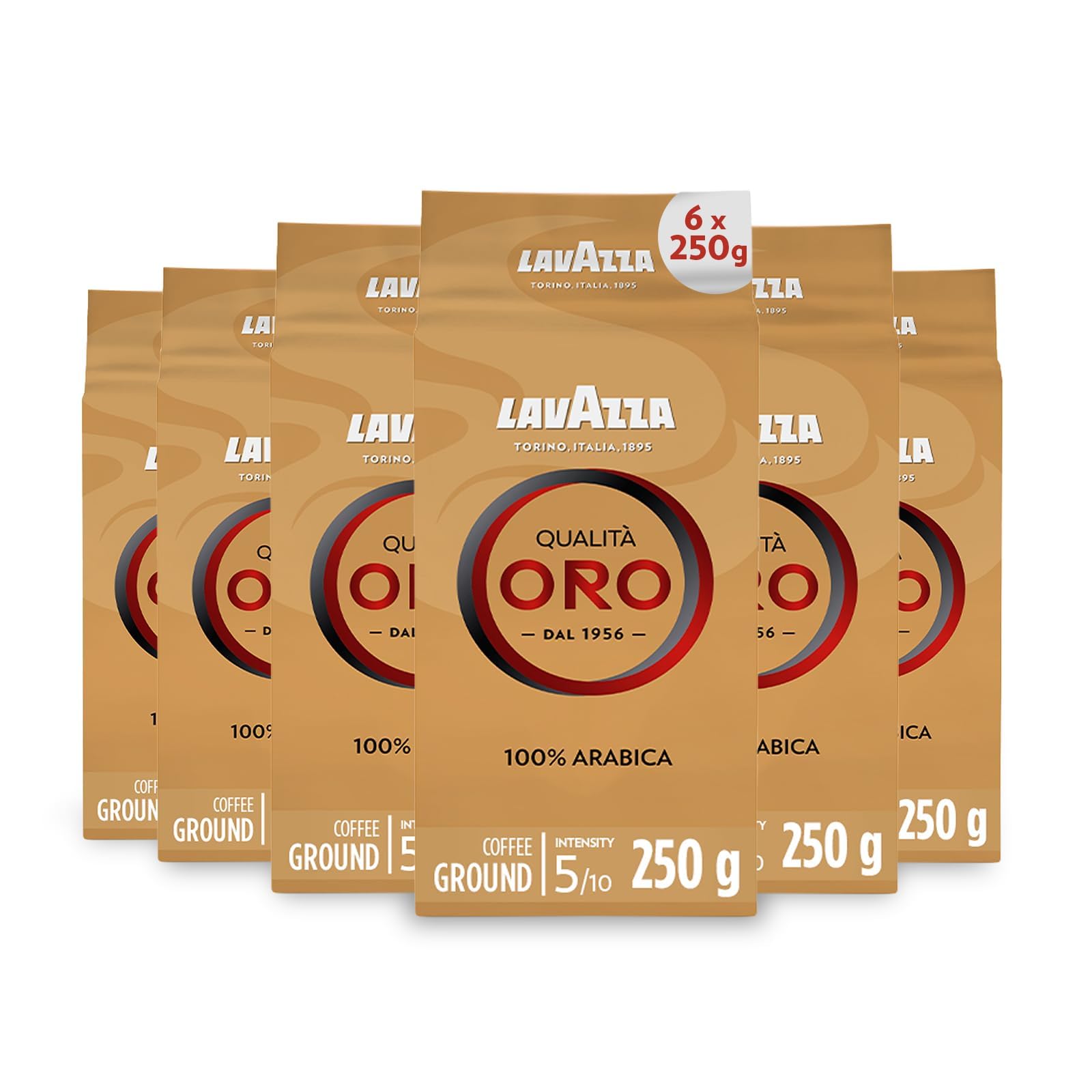 Lavazza Qualità Oro Ground Coffee – 100% Arabica – 6 x 250g Packs