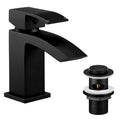 Wasserrhythm Waterfall Basin Tap | Black Brass Square Sink Mixer