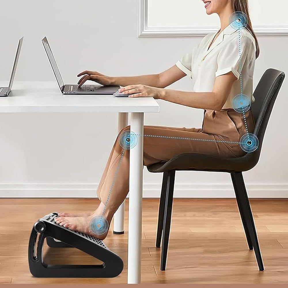 Roysmart Foot Rest Desk, Height-Adjustable Footstool, Ergonomic Footrest, Relieve Leg, Knee and Back Pain - image 2