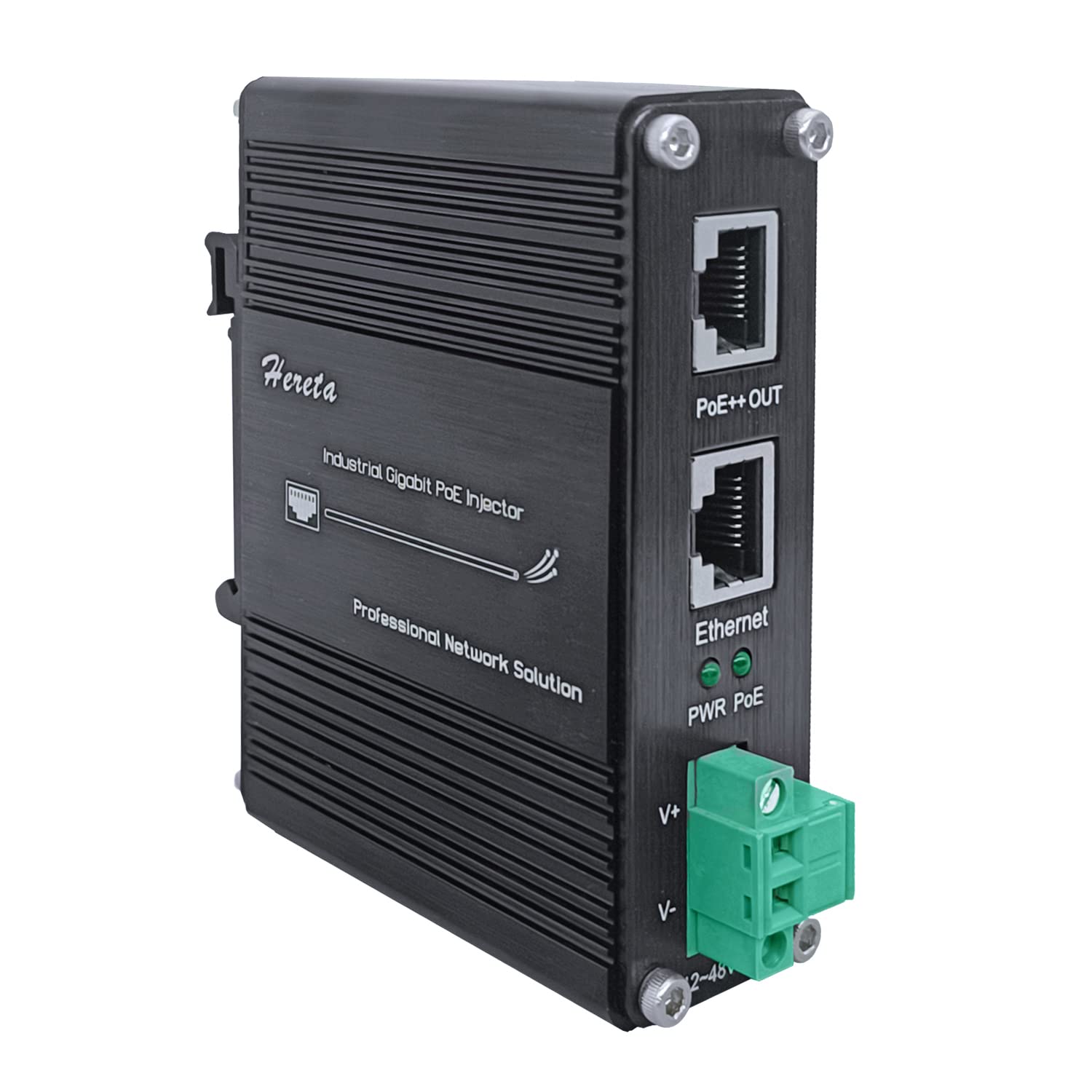 Industrial Gigabit 95W PoE++ Injector | 12-48VDC DIN-Rail