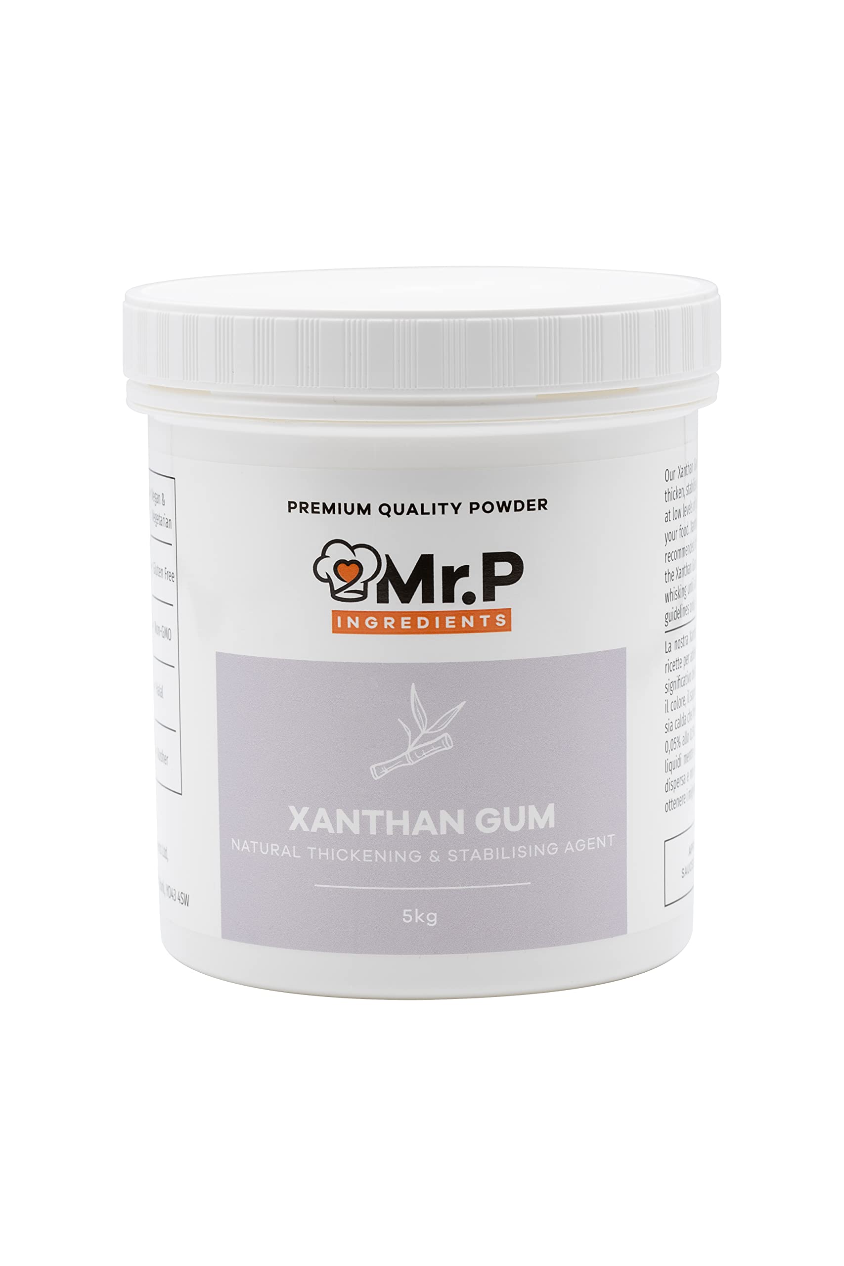 Mr.P Ingredients Xanthan Gum Powder – 5kg Thickener for Gluten-Free Baking