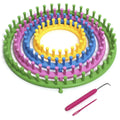 igadgitz Home Circular Knitting Loom Set - 4 Sizes Weaving Kit with Hook
