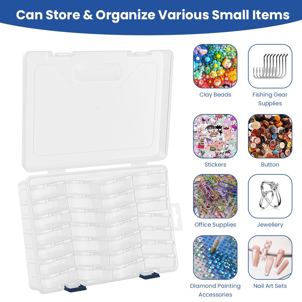 AUAUY Bead Organizer Box, 29Pcs Clear Plastic Storage Containers for Beads - image 4