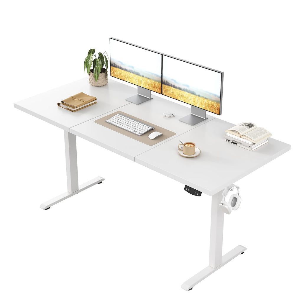 Klicelor Electric Standing Desk, 2 Memory Buttons for stand & sit, 140x60