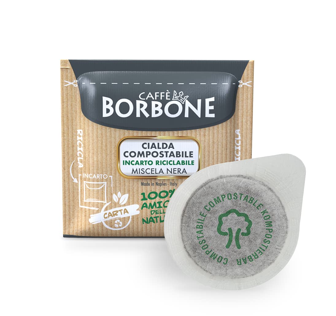 Caffè Borbone Black Coffee Blend - 100 Compostable ESE Paper Pods 44mm