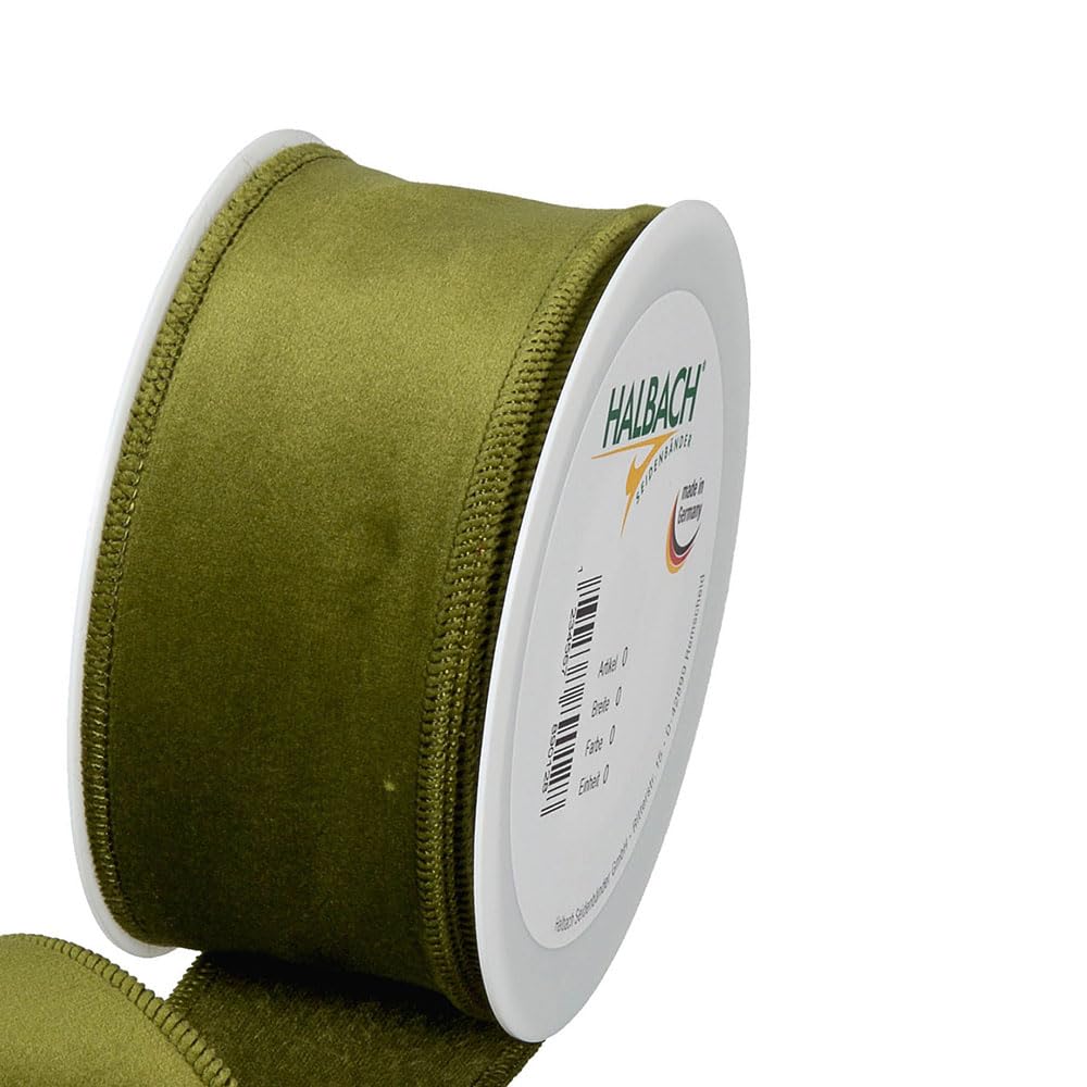 FloristryWarehouse Green Christmas Velvet Wired Ribbon – 50mm x 8m