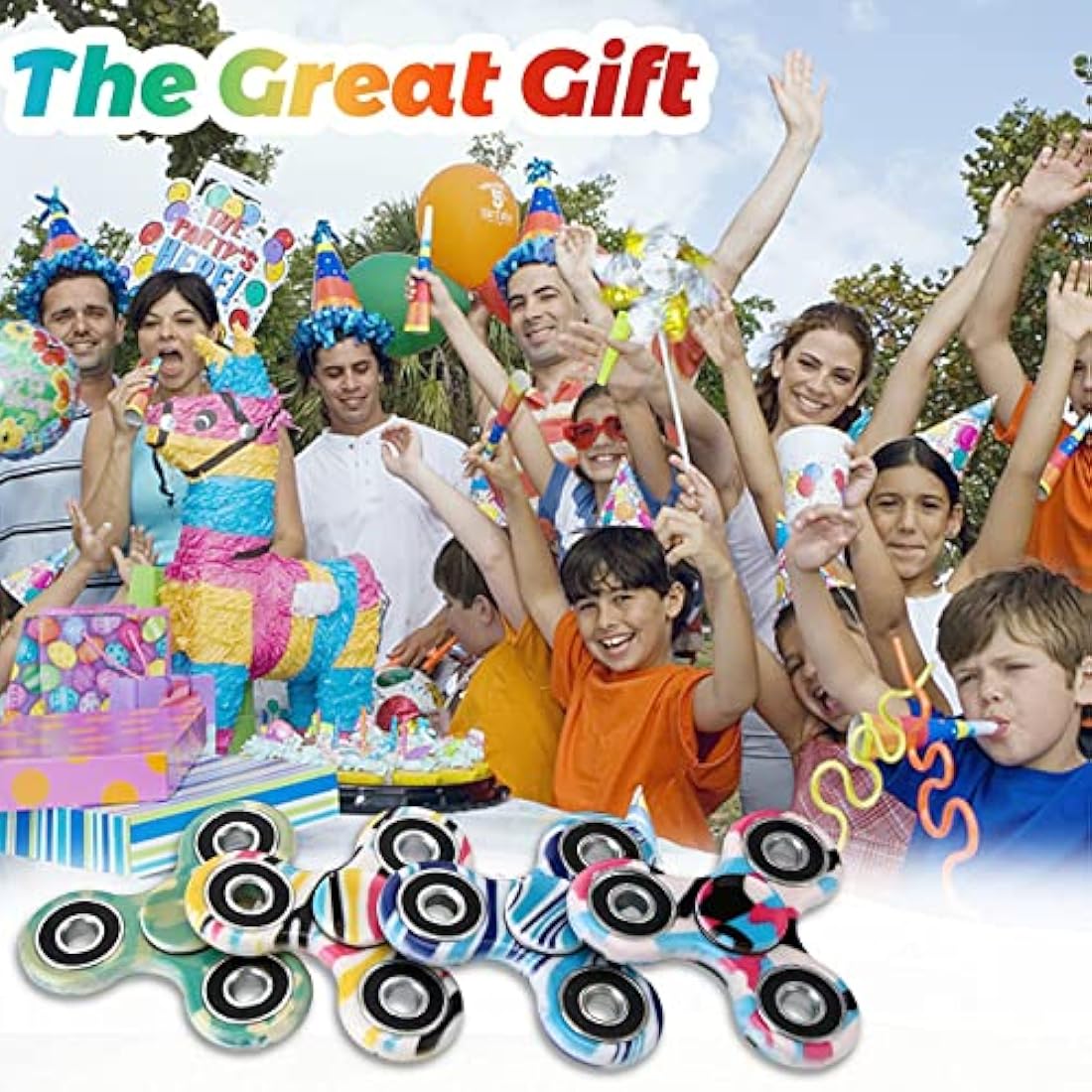 SCIONE Fidget Spinner 12 Pack – Colorful ADHD Stress Relief Toys