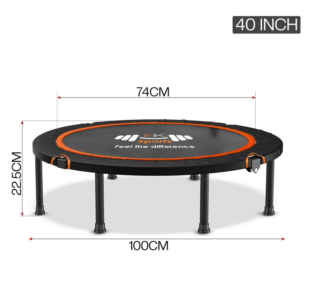 FK Sports 40" Foldable Mini Fitness Rebounder Trampoline for Home Gym