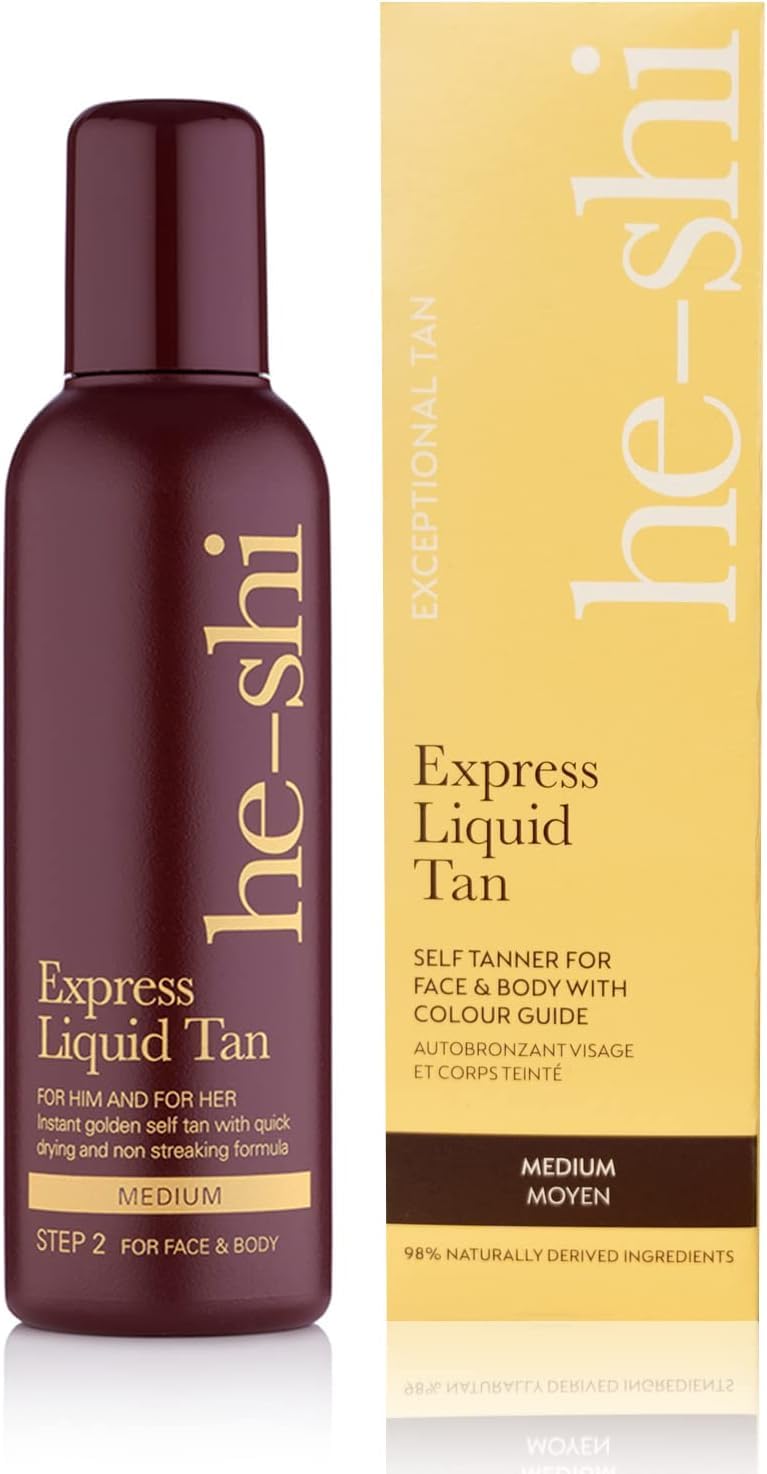 He-Shi Express Liquid Self Tan – Instant Medium Bronze Glow (150ml)