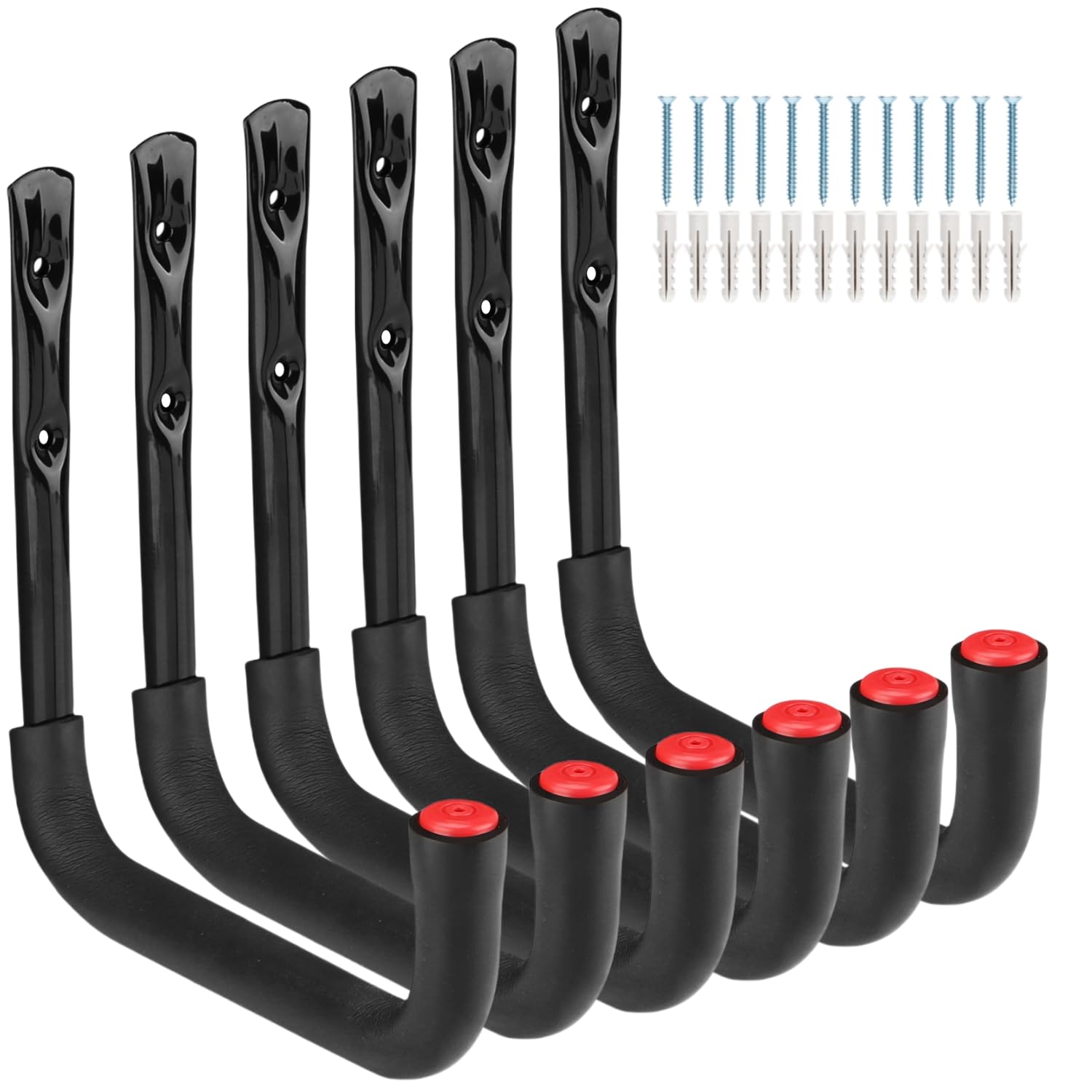 Moundnaik 6-Piece Heavy Duty Garage Hooks – 20cm Utility Wall Mounts