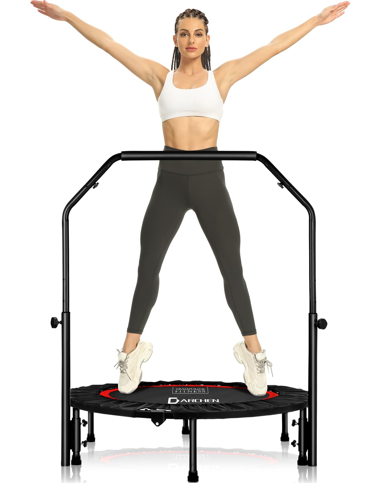 DARCHEN Mini Trampoline Rebounder - 200KG Foldable Indoor Fitness Trainer
