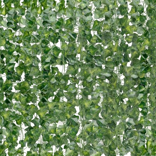 DazSpirit 60Pcs Artificial Ivy Leaf Garland | 126m Silk Hanging Vines