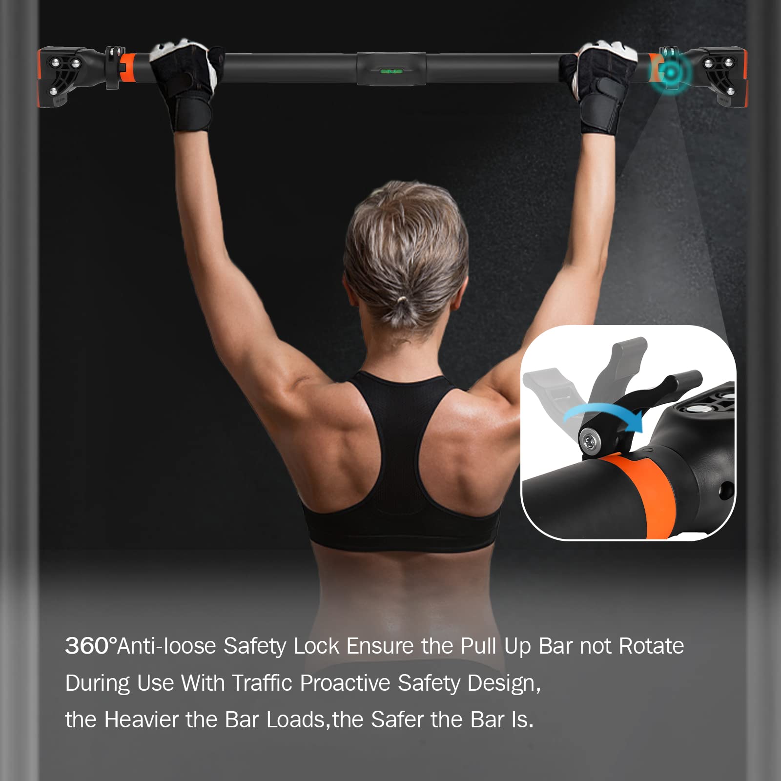 AETKFO Pull Up Bar for Doorway – No-Drill Adjustable Chin Up Bar, 200kg