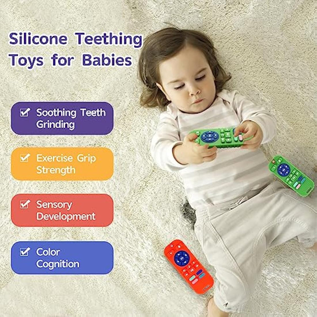 Hooku 2-Pack Remote Control Silicone Teething Toys for Babies, BPA-Free