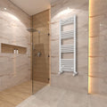 Warmehaus Curved Heated Towel Rail Radiator Ladder White 1400x500mm - image 1