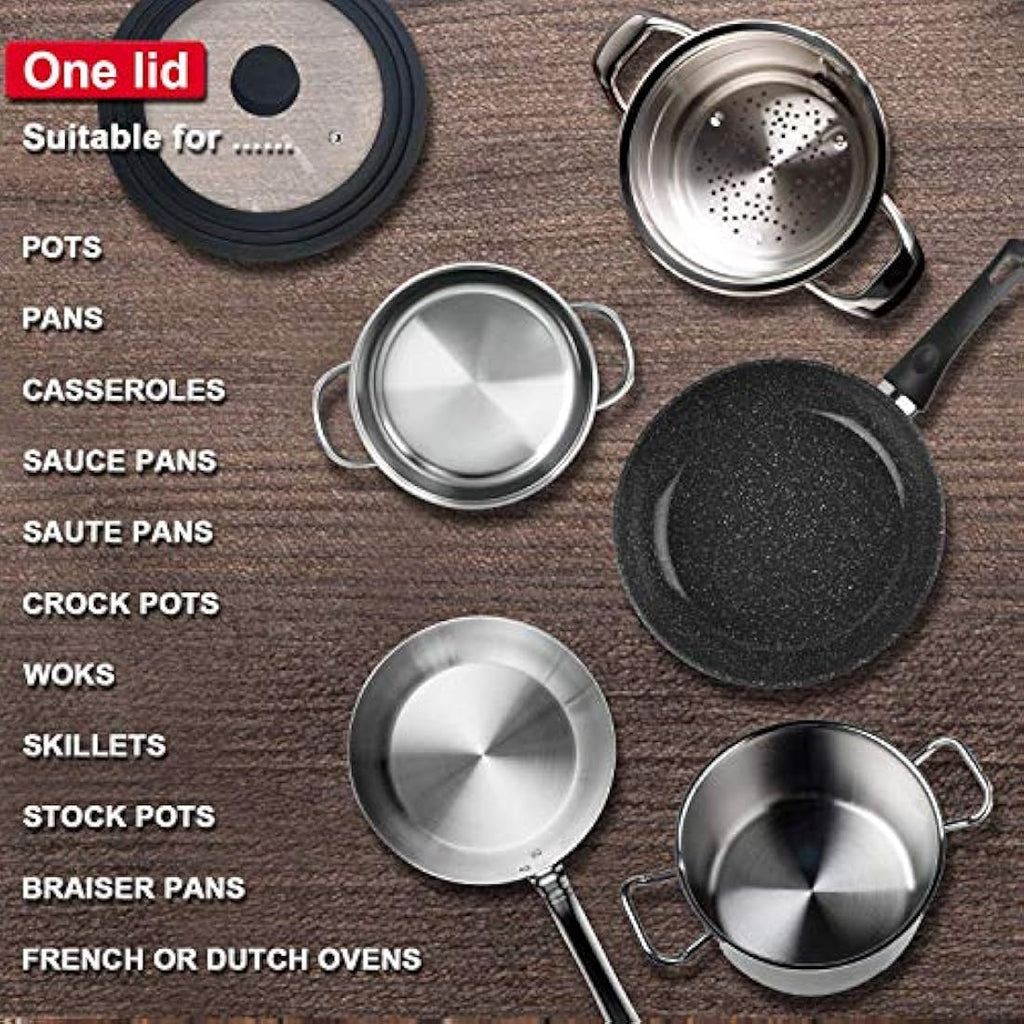Universal Pot Lid – Tempered Glass with Silicone Rim
