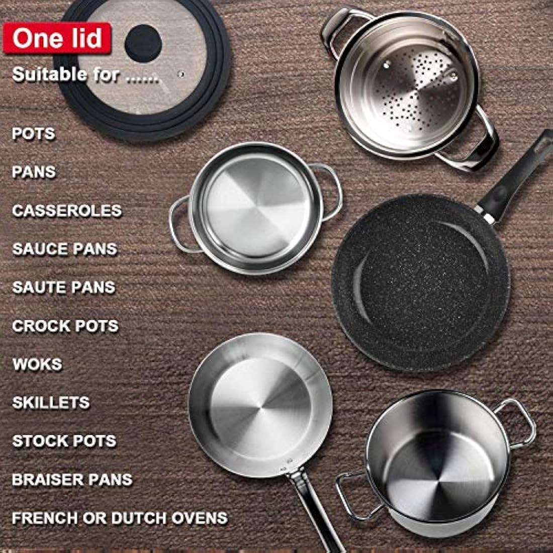 Universal Pot Lid – Tempered Glass with Silicone Rim