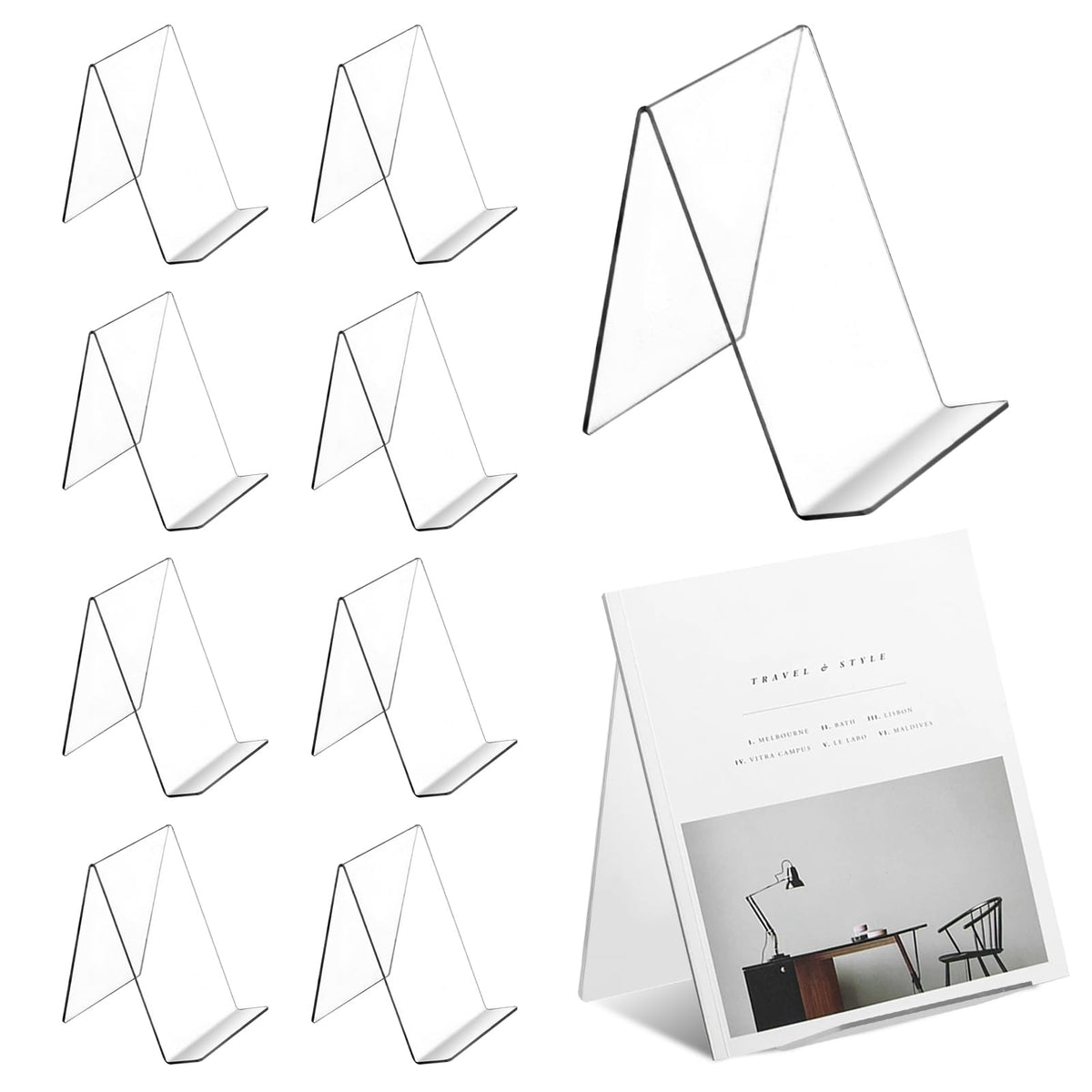 10 PCS Acrylic Book Display Stands, Clear Book Stand Holder - image 1