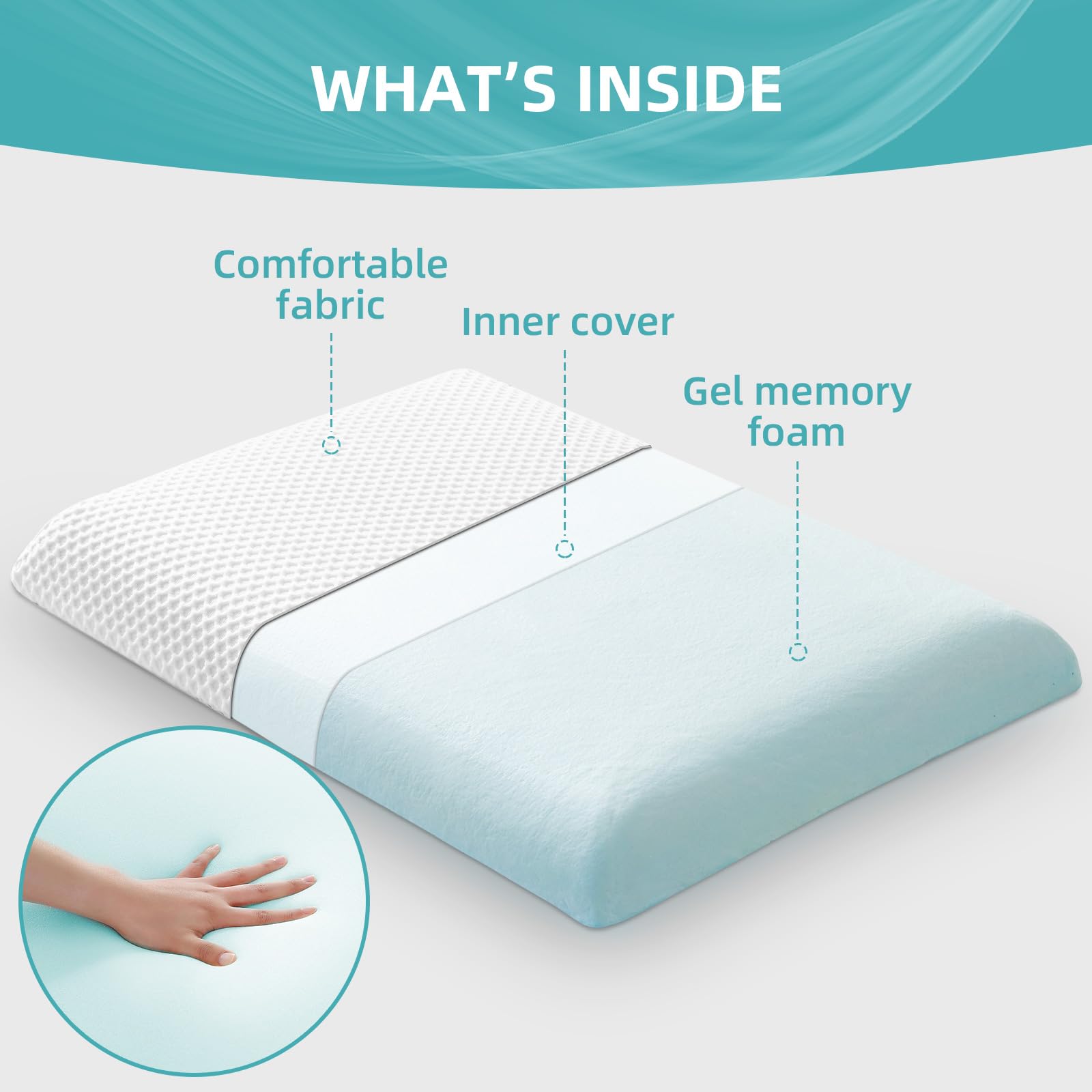 AOTOZE Ultra Thin Memory Foam Pillow | Low Profile Cooling Stomach Sleeper