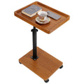 C Table End Table Adjustable Height 360° Swivel TV Tray Table With Wheels - image 1