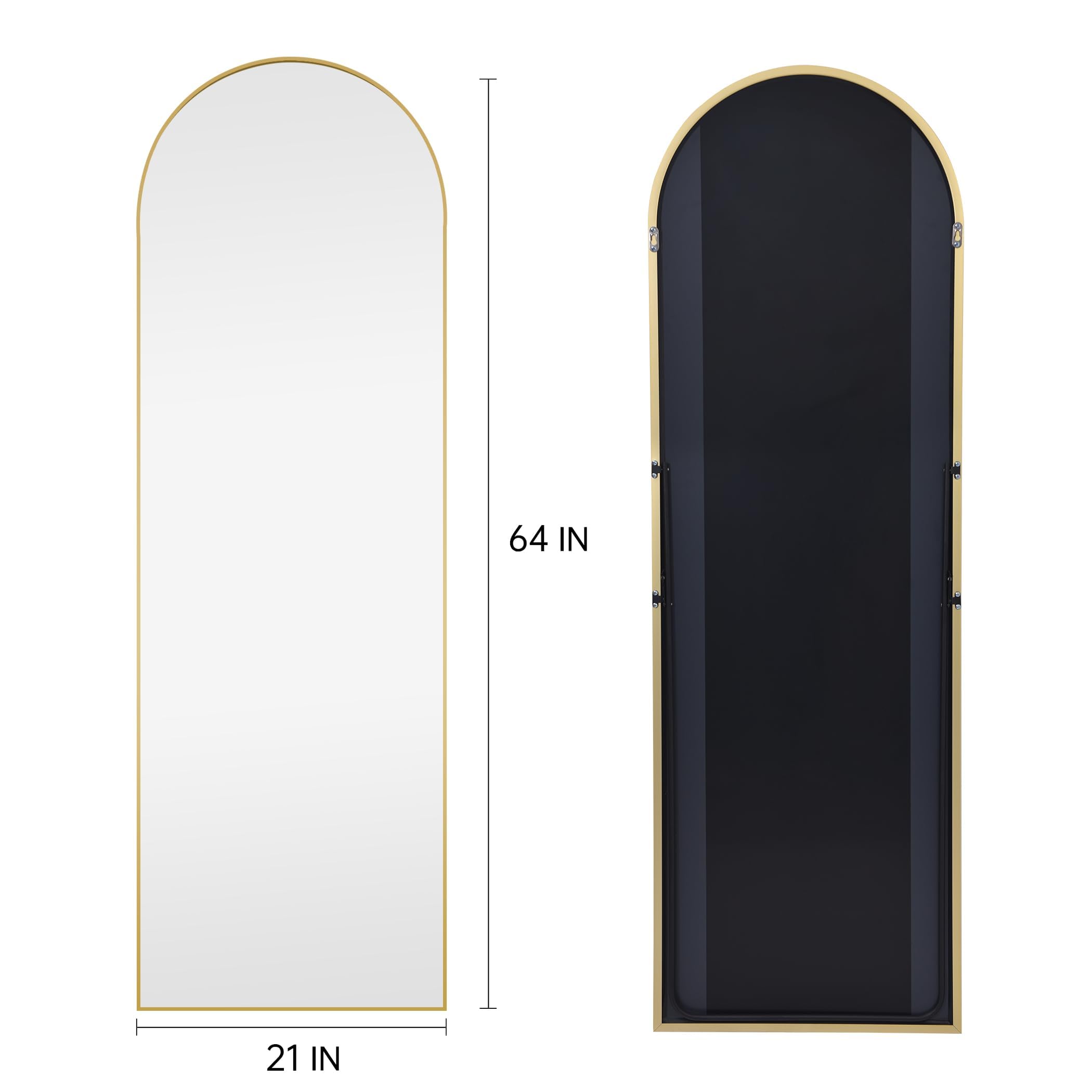 KOCUUY Arched Full Length Mirror | 161x52cm Aluminum Alloy Floor Mirror