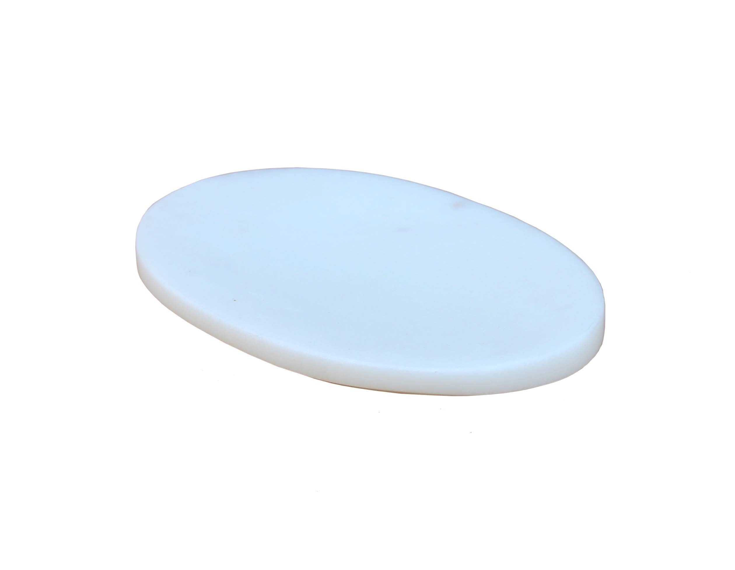 KLEO Handcrafted White Marble Stone Soap Dish – Oval Draining Holder