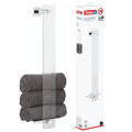tesa ELEGAANT Vertical Guest Towel Holder – White Frosted Glass & Steel