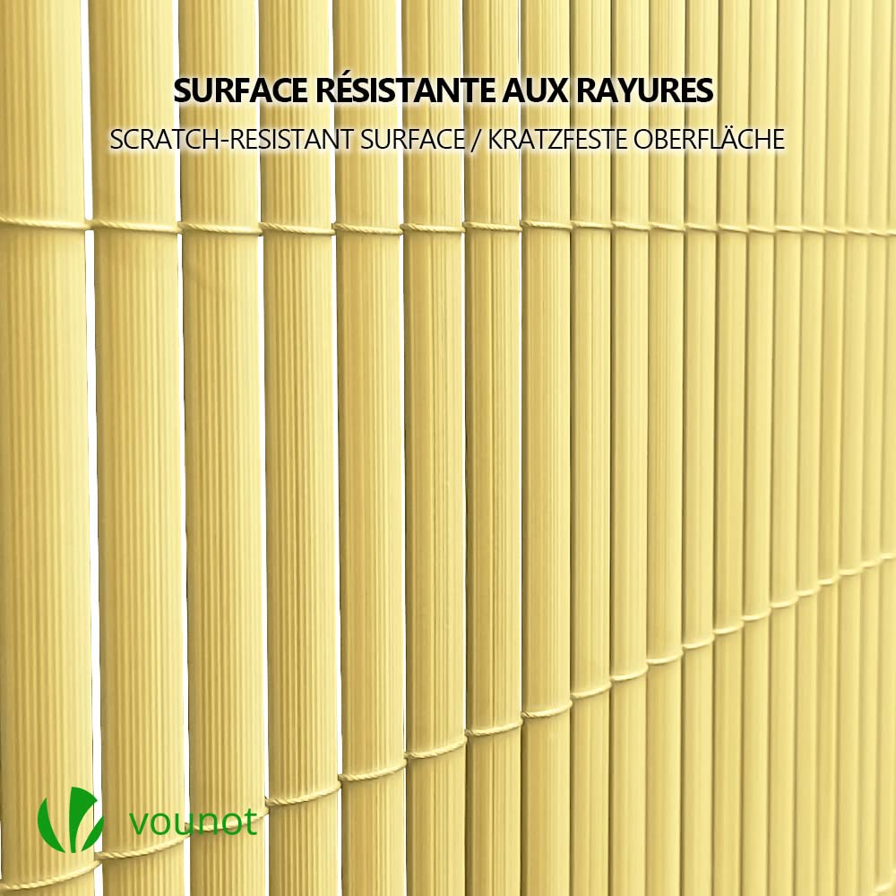 VOUNOT PVC Privacy Screening Fence – Double Reinforced Garden Screen, 80x500cm