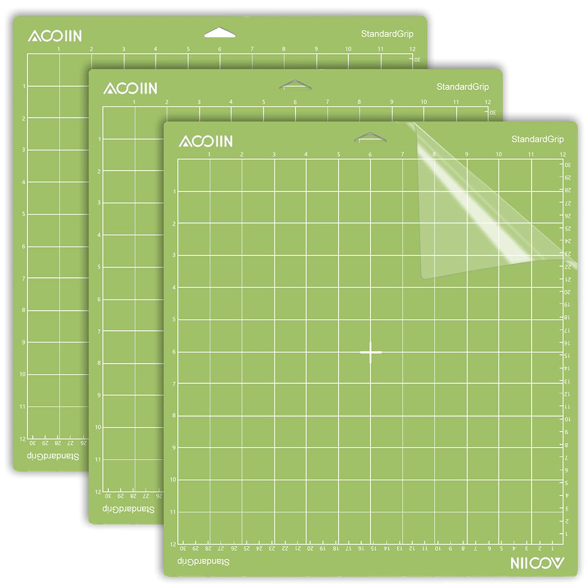 AOOIIN StandardGrip Cutting Mat for Cricut Maker/Air 2, 12x12, 3 Pack