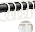 50 Pack White Plastic C-Shape Shower Curtain Rings