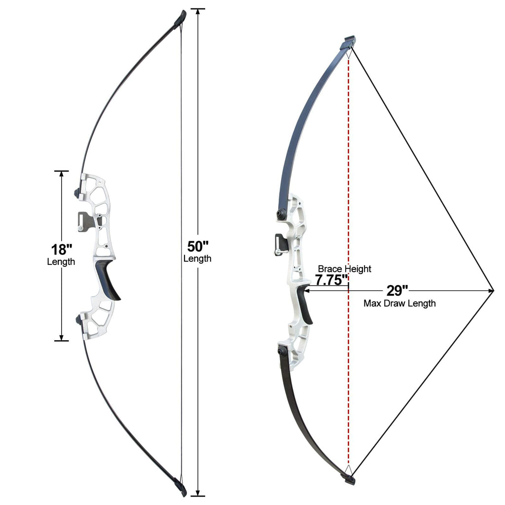 D&Q Takedown Recurve Bow and Arrow Set - 50" Hunting Archery Kit