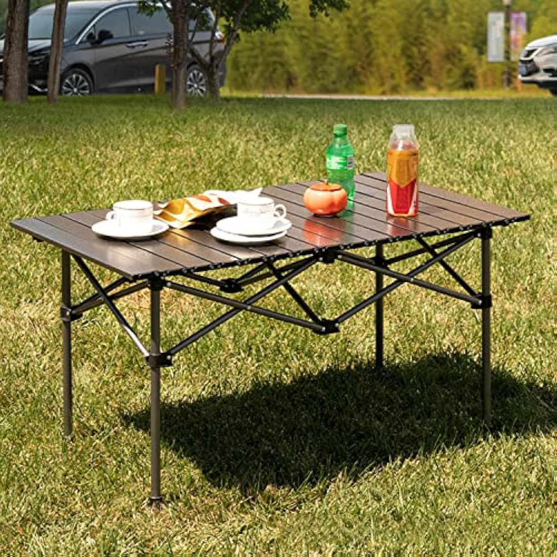 Jolof Store Foldable Camping Table – Alloy Steel Roll-up Picnic Table